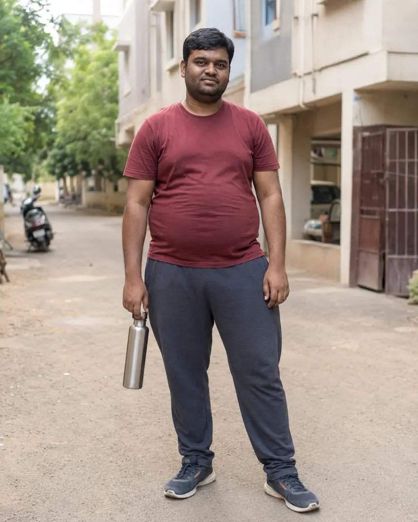 Dinesh before training
